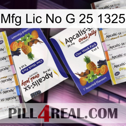 Mfg Lic No G 25 1325 12